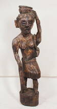 アフリカの木彫刻　 人物像 　_画像1