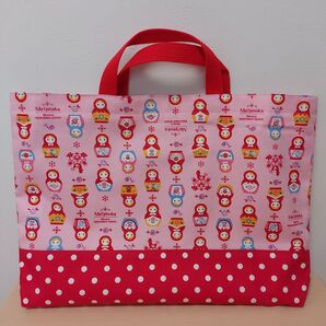 マトリョーシカ柄 レッスンバッグ ハンドメイド
