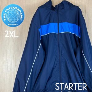 セール　USA古着 STARTER ナイロン　ジップアップ　ジャンパー2XL ナイロンジャケット