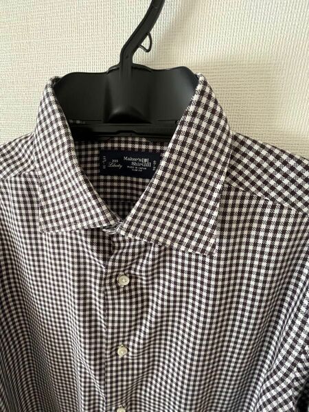 Maker's Shirt KAMAKURA（鎌倉シャツ）長袖ワイシャツ 40/84 美品 ブラウンチェック