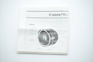 Canon キャノン FDレンズ使用説明書 取扱説明書 ★中古品★＃1223-65