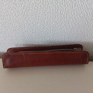 【ハンドメイド】筆箱　デブペンケース　 本革　 文房具