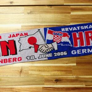 当時物 2006 FIFA ワールドカップ 日本 vs クロアチア タオルマフラー ◇ 日本代表 W杯 マフラータオルの画像3
