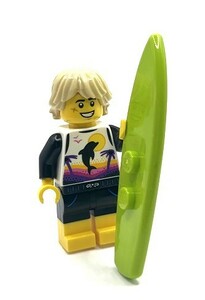 即決　新品　未使用　レゴ LEGO ミニフィグ　シティ　ミニフィギュア　サーファー　サーフィン　男性　男の人　ラッシュガード