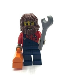 即決　新品　未使用　レゴ　ＬＥＧＯ ミニフィグ メカニック エンジニア　整備士　ヒゲの男の人　工具箱　ミニフィギュア シティ