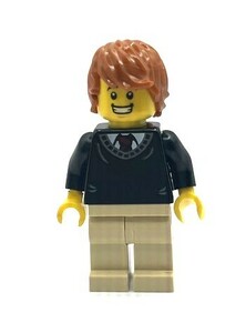 即決 新品 未使用　レゴ LEGO ミニフィグ ミニフィギュア シティ　セーターを着た男の人　男性　ネクタイ　学生