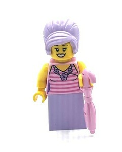 即決　新品　未使用　レゴ　ＬＥＧＯ ミニフィグ 　おしゃれマダム　傘を持った女性　アップヘアー　ミニフィギュア シティ