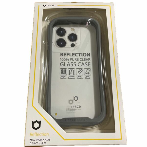 iPhone 15 Pro iFace Reflection 強化ガラスクリア スマホケース 41-959138（グレー）