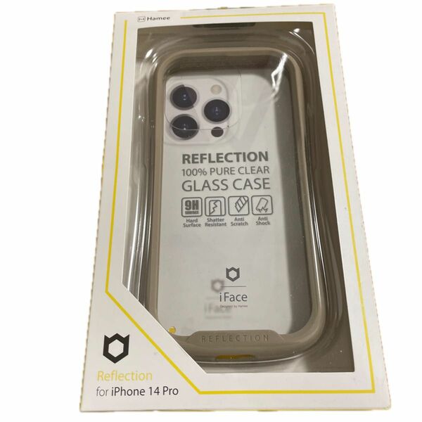iPhone 14 Pro iFace Reflection 強化ガラスクリアケース 41-945162（ベージュ）