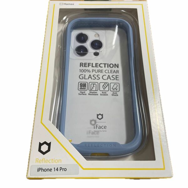 iPhone 14 Pro iFace Reflection 強化ガラスクリアケース 41-945186（ペールブルー）
