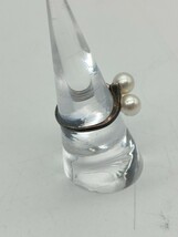 1円〜 MIKIMOTO ミキモト パール リング シルバー S刻印 2粒パール 指輪 真珠 アクセサリー 総重量約2g 13号相当_画像2