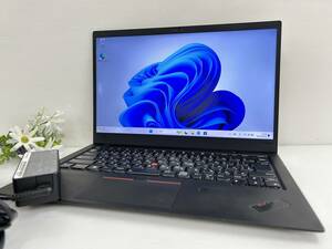 【14インチ】Lenovo 6th Gen ThinkPad X1 Carbon 20KGA00SJP『Core i5(8250U) 1.6GHz/RAM:8GB/SSD:256GB』Win11Pro 動作品