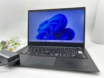 【14インチ】Lenovo 6th Gen ThinkPad X1 Carbon 2018 20KGS0UT00『Core i5(8350U) 1.7GHz/RAM:8GB/SSD:256GB』Win11 動作品_画像1