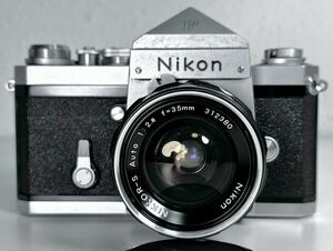 1円〜 ◆ ニコン Nikon F アイレベル / NIKKOR-S Auto 1:2.8 f35mm / 一眼レフ フィルムカメラ レンズ / 動作未確認