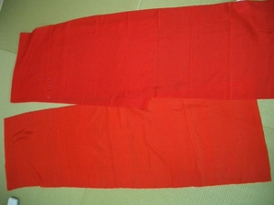 古布正絹裏地洗い張りはぎれ赤色　320㎝＋半幅　アンティーク昔着物リメイク古裂