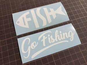 FISH&Go Fishingカッティングステッカー カラー変更可能 釣りに行こう魚好きさんや釣り好きさんへ