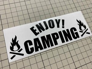 ENJOY! CAMPINGカッティングステッカー カラー変更可能 アウトドア キャンプ 焚き火 ソロキャン オシャレ