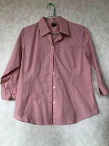 ユニクロ　レディース　シャツ　 綿　コットン　サイズＭ　ピンク　七分袖