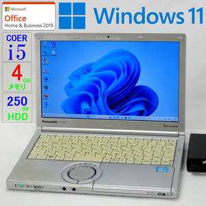 【美品】Let's note CF-SX1X24DS★Core i5-2450M/HDD250GB/4GBメモリ/12.1型/HD+/WLAN/Sマルチ/Webカメラ/USB3.0/SD/Win11/Office H＆B2019