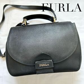 ■極美品■2way FURLA フルラ ショルダーバッグ　レザー　ブラック