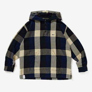 新品未使用 Size 2 定価28,600円 DESCENDANT BAJA HOODED LS SHIRT 19AW ディセンダント 192WVDS-SHM05 BLUE 日本製