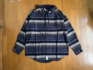 新品未使用 完売品 Size 2 DESCENDANT MULE HOODED LS SHIRT 22AW 長袖シャツ ディセンダント 222TQDS-SHM08 NAVY 日本製 正規店購入 