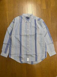 新品 DESCENDANT HYANNIS MULTI STRIPE B.D. LS SHIRT Size 1 マルチストライプシャツ 212BRDS-SHM02 BLUE 正規店購入