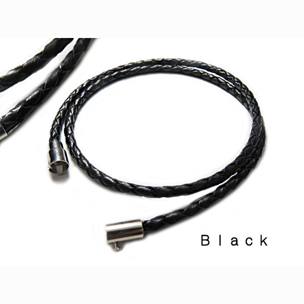 本革紐 3ｍｍ×45ｃｍ ブラック ネックレス 編み紐 レザーチョーカー ネックレス マグネット