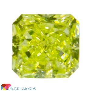 FANCY INTENSE YELLOW GREEN 0.225ct SQ/RT2570/CGL