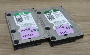 ★≪中古品≫WD HDD 3.5 2T WD20EZRX 64M 2台[t24021907]