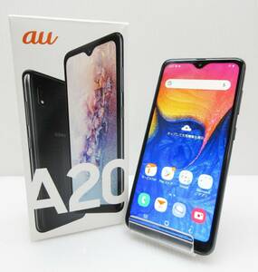 KM-3771《スマホ》Galaxy A20/ギャラクシー★SCV46★au 判定〇★ブラック★動作確認 初期化済★携帯電話 スマートフォン★