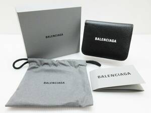 KM-3815《二つ折り財布》バレンシアガ/BALENCIAGA★655624★レザー★コンパクト財布 ウォレット★黒/ブラック★