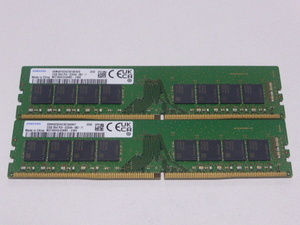 メモリ デスクトップパソコン用 Samsung DDR4-3200 PC4-25600 32GBx2枚 合計64GB 起動確認済みです①