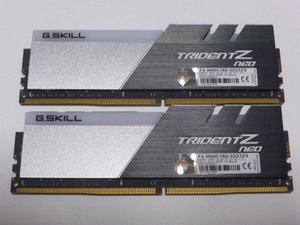 メモリ デスクトップパソコン用 G.SKILL TRIDENT Z NEO RGB DDR4-3600 PC4-28800 16GBx2枚 合計32GB F4-3600C18D-32GTZN 起動確認済です