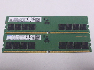 メモリ デスクトップパソコン用 Samsung DDR5-4800 PC5-38400 32GBx2枚 合計64GB 起動確認済みです 