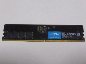 メモリ デスクトップパソコン用 Crucial DDR5-4800 PC5-38400 16GB 起動確認済みです