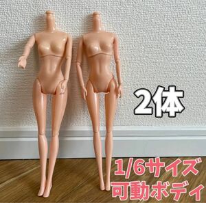 【バービー 人形】可動ボディ 1/6 サイズ ドール 26cm 着せ替え　2体セット リカちゃん