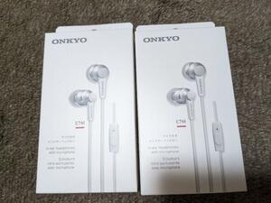 2個　新品　ONKYO マイク・リモコンボタン付き インイヤーイヤホン E7M