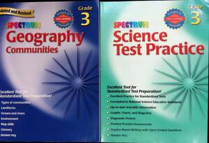 2冊セット　SPECTRUM　Geography Communities Science Test Practice　英語　子供向け　地理　科学　問題集　