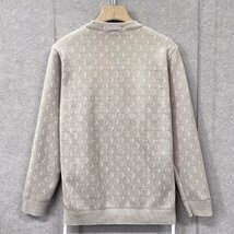 個性・セーター 定価5万◆Emmauela・イタリア・ミラノ発◆カシミヤ 上品 洗練 防寒 裏起毛 総柄 ニット カットソー 秋冬 XL/50サイズ_画像2