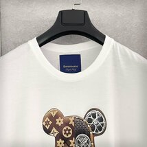 人気・半袖Tシャツ 定価2万◆Emmauela・イタリア・ミラノ発◆薄手 個性 T-shirt モノグラム 男女兼用 ベアブリック/Bearbrick XL/50サイズ_画像4