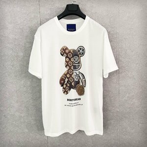 人気・半袖Tシャツ 定価2万◆Emmauela・イタリア・ミラノ発◆薄手 個性 T-shirt モノグラム 男女兼用 ベアブリック/Bearbrick XL/50サイズ