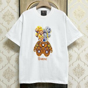 最上級EU製＆定価2万◆UABONI*ユアボニ*半袖Tシャツ*フランス*パリ発◆米国綿 通気 個性 ゆったり カジュアル ベアブリック/Bearbrick XL