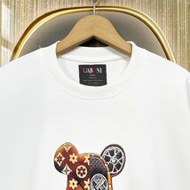 高級EU製＆定価4万◆UABONI*Paris*トレーナー*ユアボニ*パリ発◆綿100％ 高級 モノグラム クマ トップス カットソー トレンド 日常着 M/46_画像3