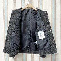 高級 ジャケット 定価8万 FRANKLIN MUSK・アメリカ・ニューヨーク発 上質ミンク/カシミヤ混 ストライプ 総柄 洗練 アウター 紳士 サイズ2_画像3