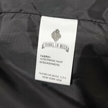 高級 ジャケット 定価8万 FRANKLIN MUSK・アメリカ・ニューヨーク発 上質ミンク/カシミヤ混 ストライプ 総柄 洗練 アウター 紳士 サイズ2_画像10