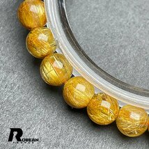 高級 EU製 定価8万円★ROBEAN・タイチンルチル★黄金針水晶 ゴールド ブレスレット 九星開運 天然石 金運 お守り 6.9-7.5mm 1002H251_画像5