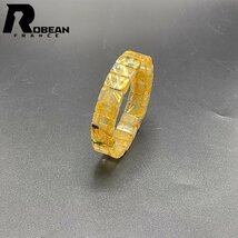 上品 EU製 定価10万円★ROBEAN・太陽花タイチンルチルバングル★黄金針水晶 ゴールド ブレスレット パワーストーン 13.5*5.7mmm 1008J226_画像3