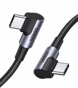 UGREEN L字 USB Cケーブル L型 PD QC3.0 60W USB-C to C 3A 急速充電 ナイロン編み MacBook/iPad/iPhone 15/Galaxy/Google/HP/Switch/