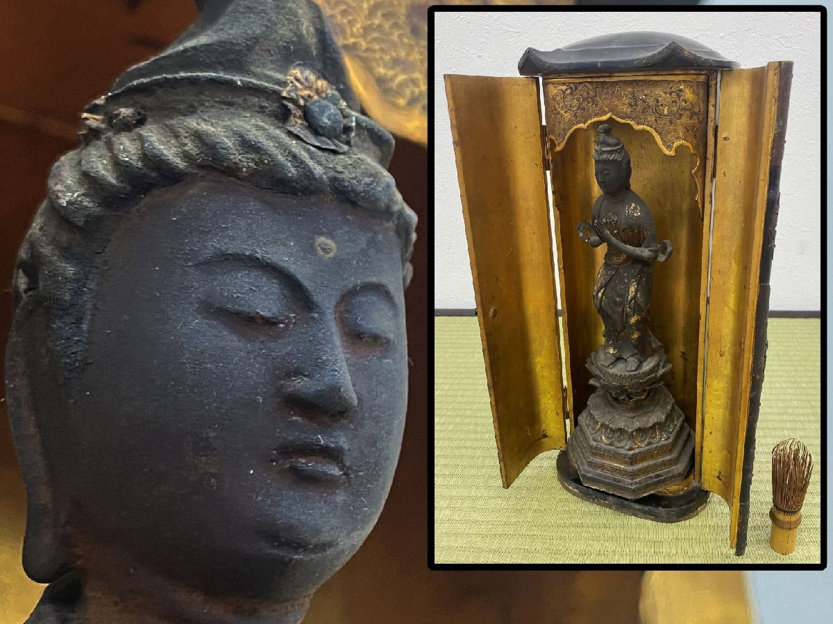 SAKURAYA】高さ62cmの大型作品 仏教美術【時代木彫 聖観音立像】仏師作